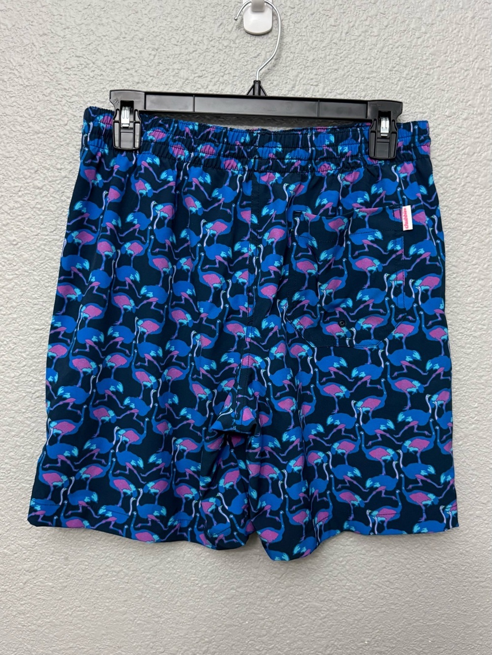 Chubbies | Blue Pink Ostrich Swim Trucks | Size Medium 7” inseam - Picture 2 of 4